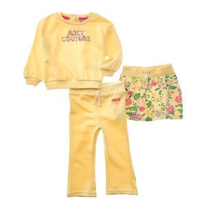 Juicy Couture Girls  3Pc Sweatshirt, Short, & Pant Set